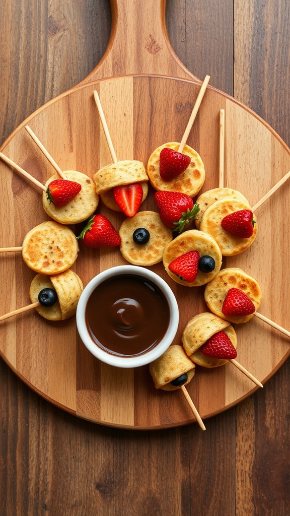 mini pancake skewers chocolate