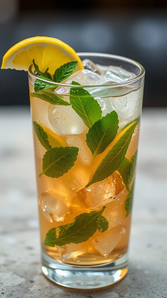 mint slapped whiskey and fizz
