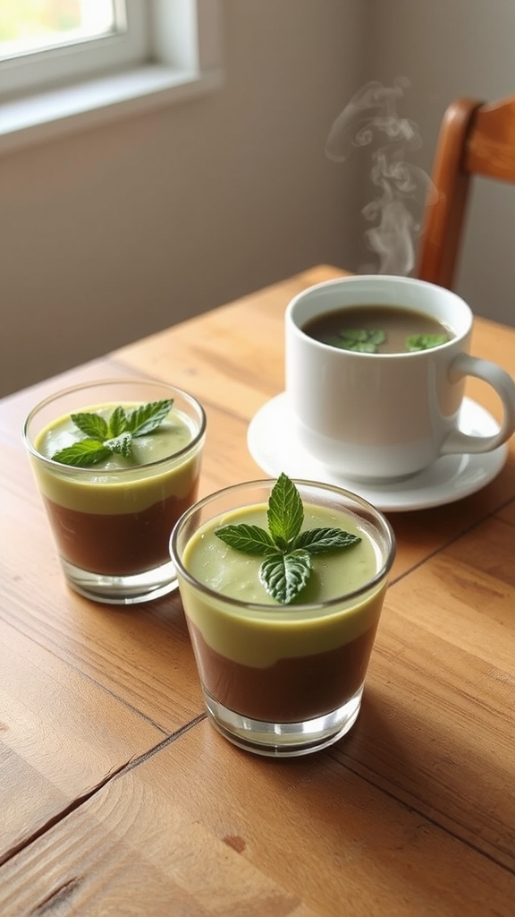mint tea and pudding pairings