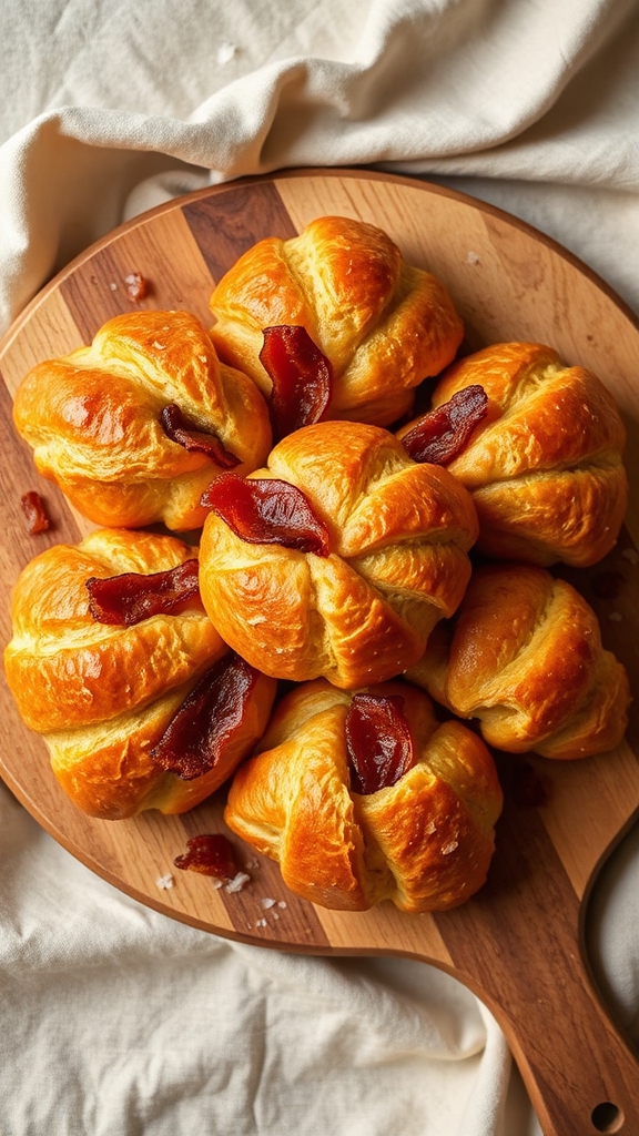 miso maple bacon croissants