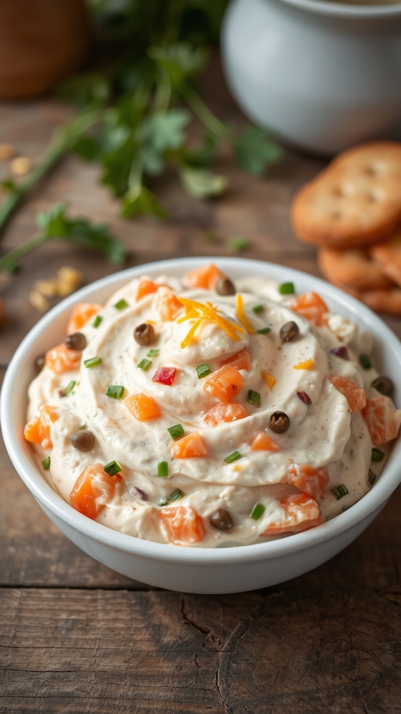 mix smoked salmon dip