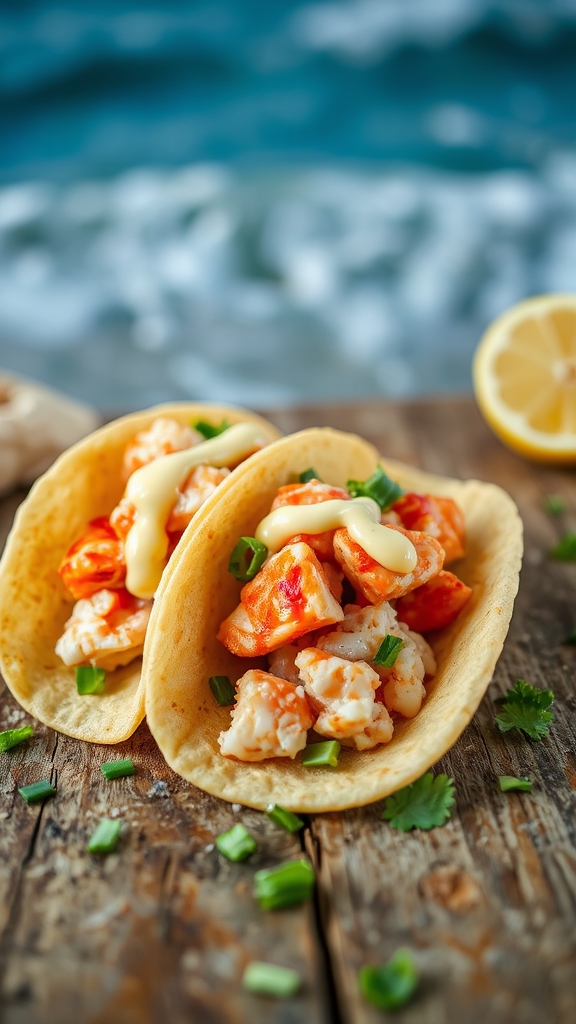 modern fusion lobster tacos