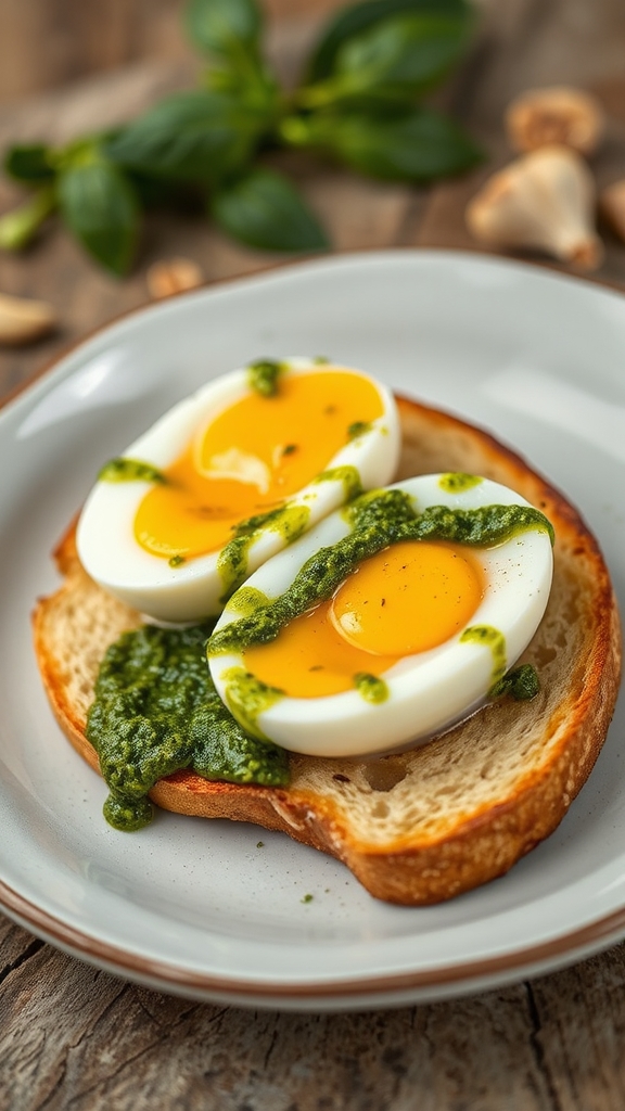 modern viral pesto eggs