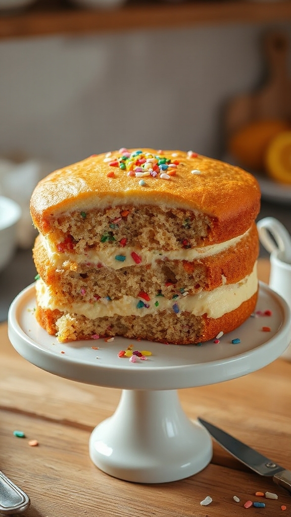 moist vanilla confetti cake