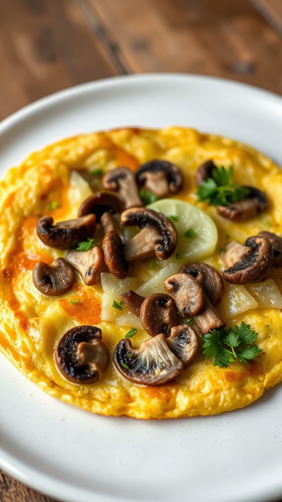morel omelette with cucumber