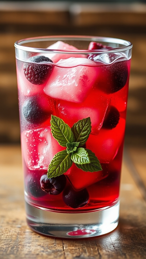 muddled berry vodka punch