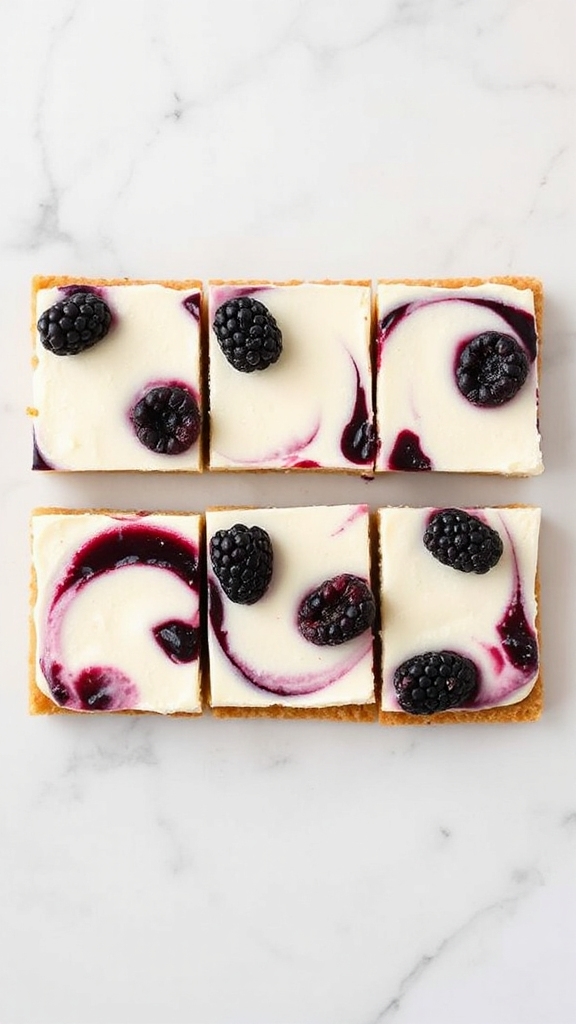 no bake blackberry cheesecake bars