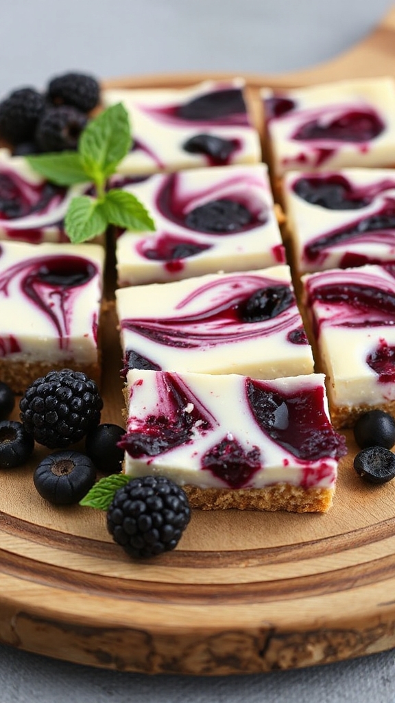 no bake blackberry cheesecake bars