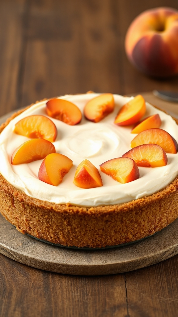 no bake peach cheesecake preparation