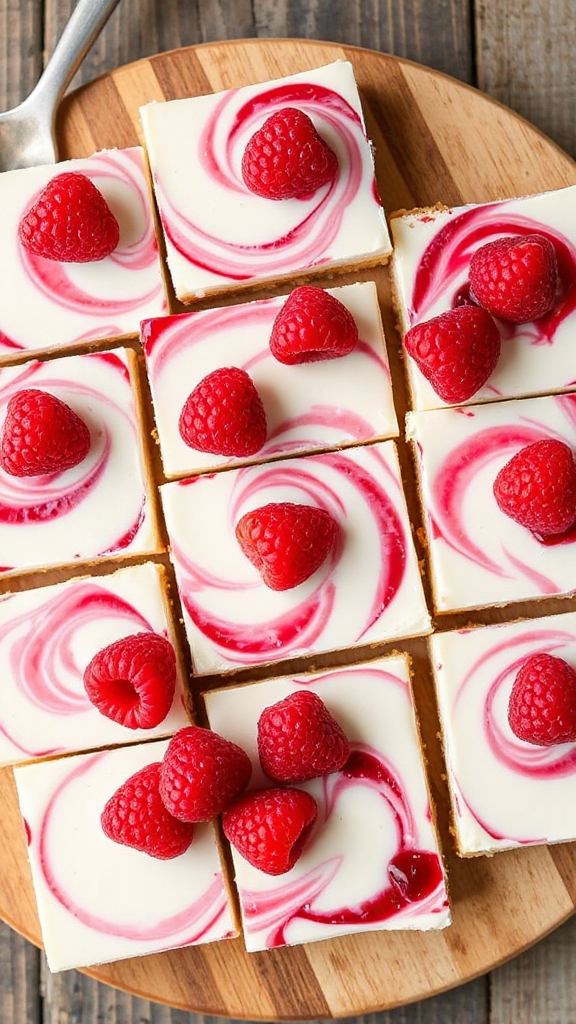 no bake raspberry cheesecake squares