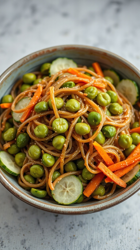 nutty soba noodle salad