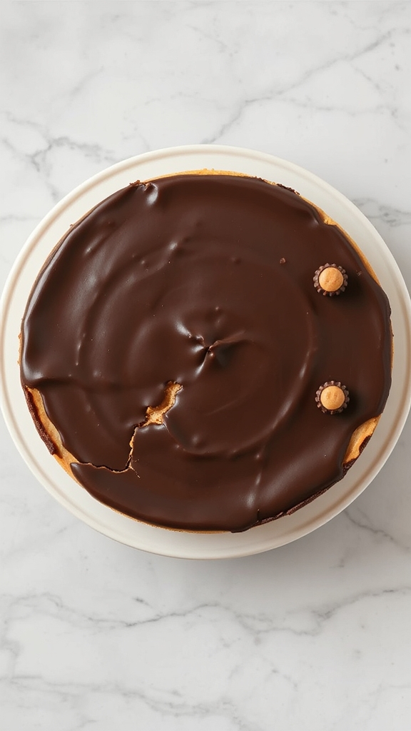 ohio buckeye cheesecake ganache