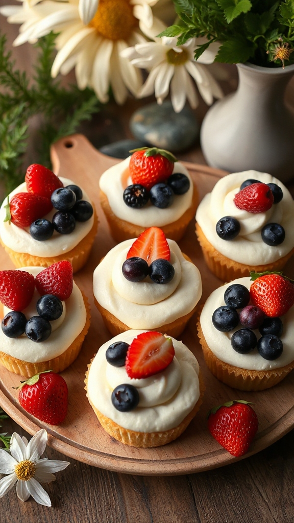 oregon berries cream cupcakes