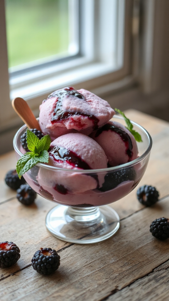 oregon blackberry rum sherbet