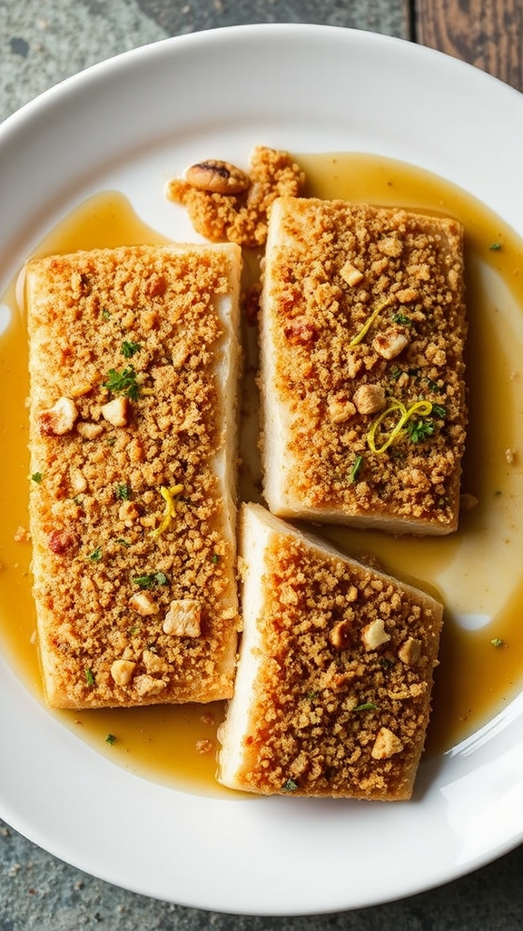 oregon hazelnut crusted halibut