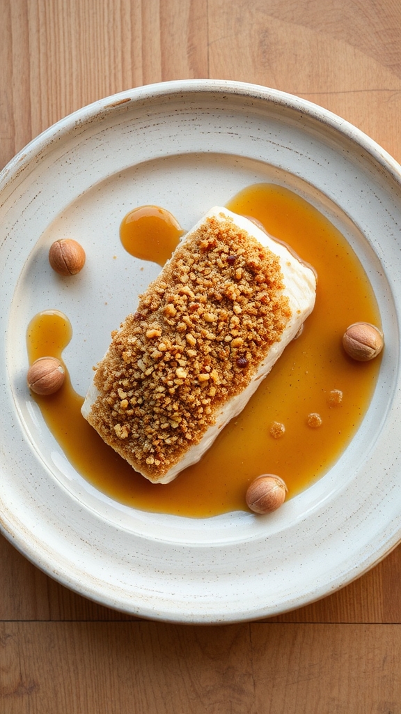 oregon hazelnut crusted halibut