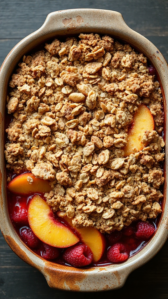 oregon raspberry peach crisp