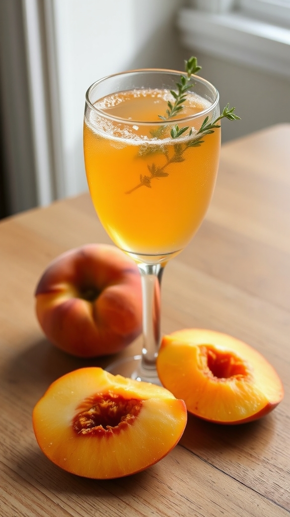 palisade peach prosecco cocktail