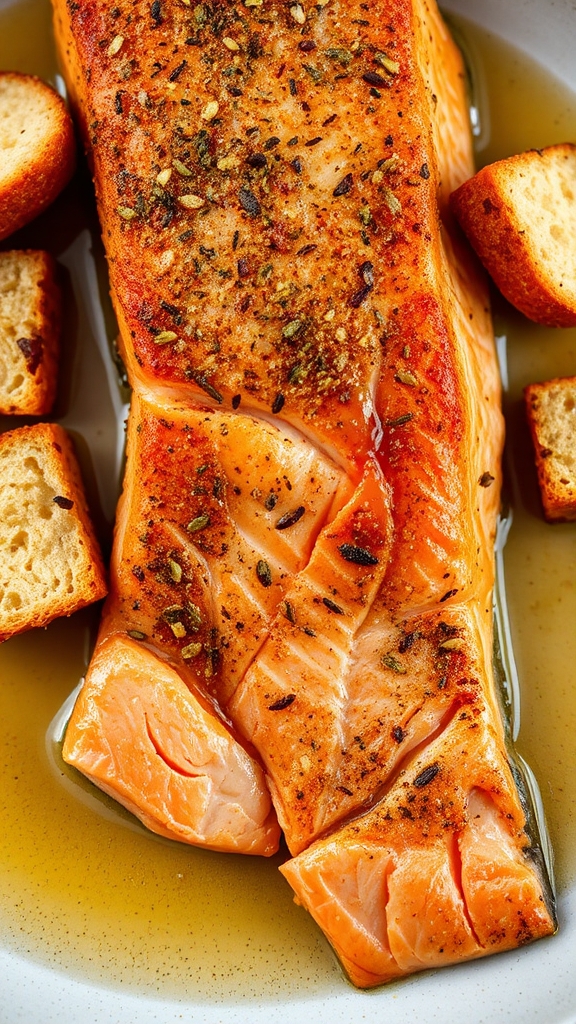 pastrami spiced salmon cooking