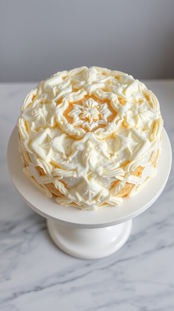 patchwork vanilla frosting cake