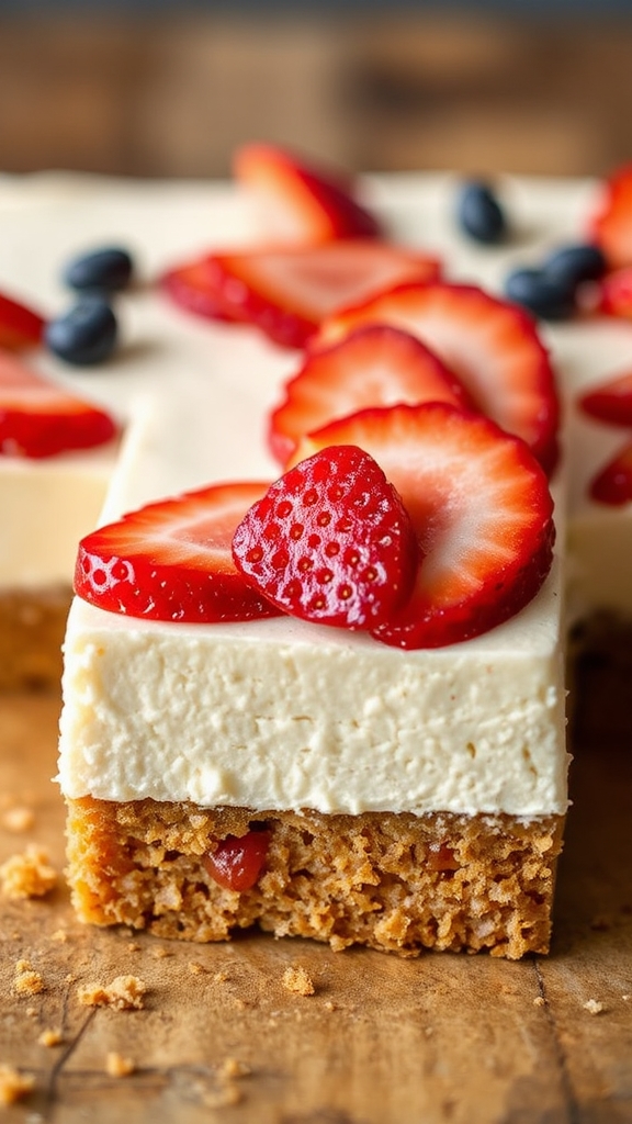 patriotic strawberry cheesecake bars