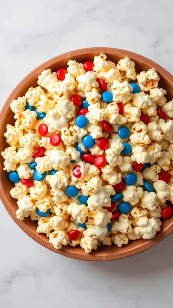 patriotic white chocolate popcorn
