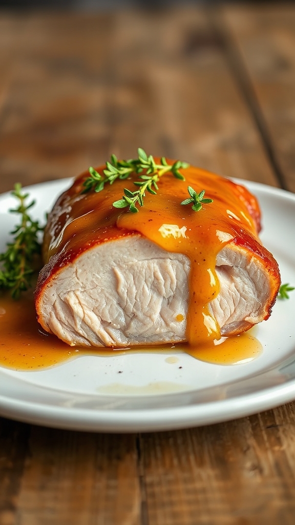 peach butter glazed pork