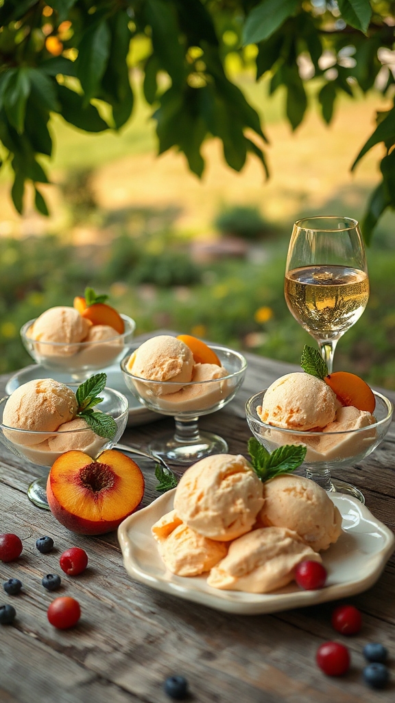 peach ice cream pairings