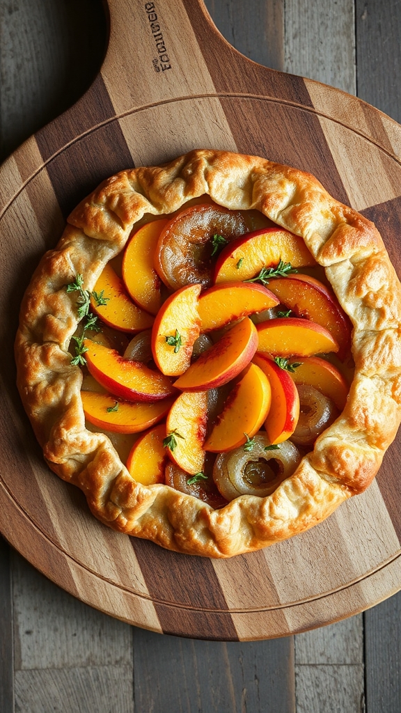 peach onion thyme galette