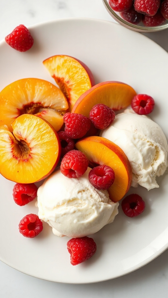 peach raspberry ice cream