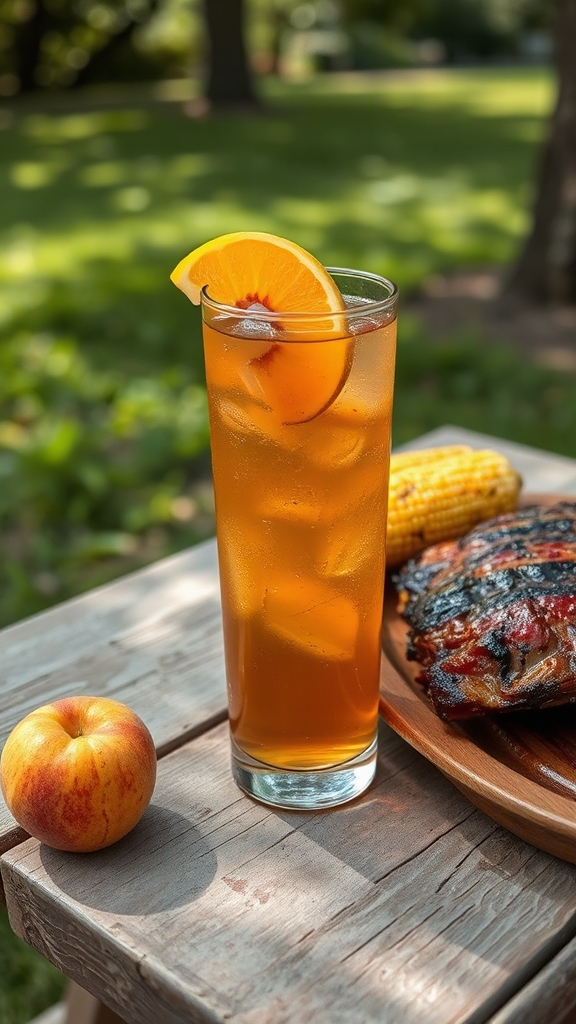 peach tea enhances barbecue