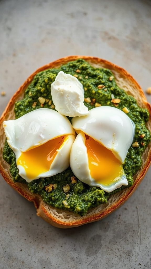 pesto eggs on sourdough