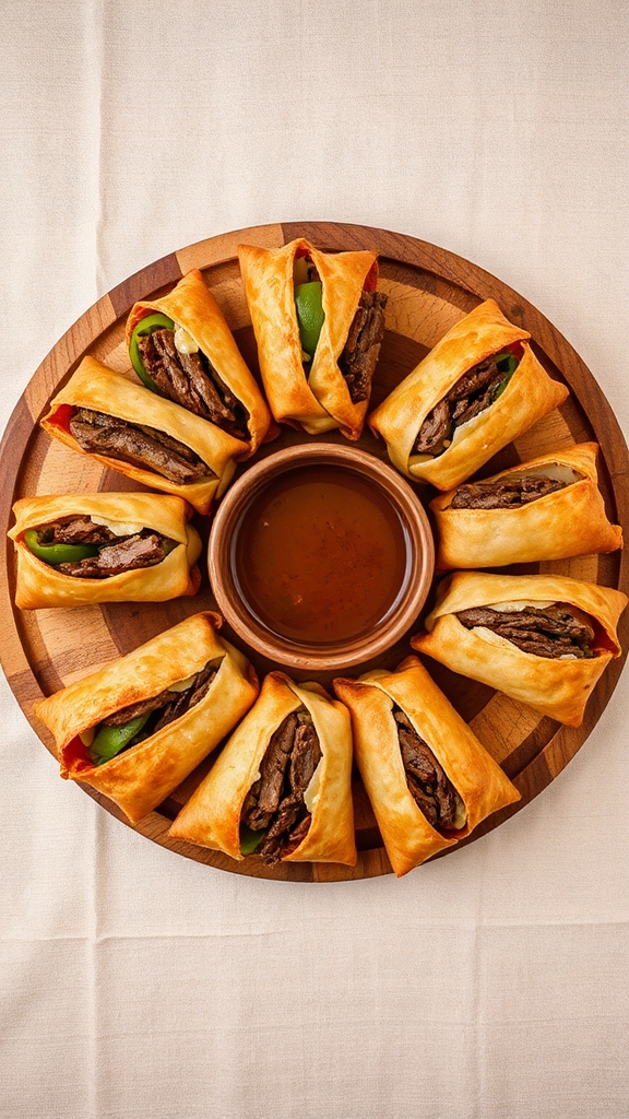 philadelphia cheesesteak egg rolls