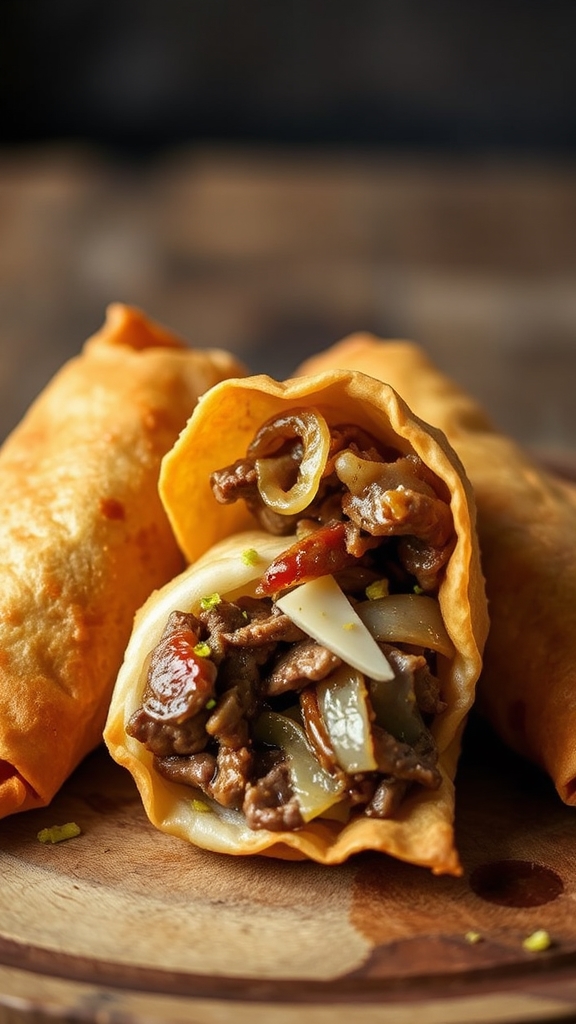 philly cheesesteak egg roll variations