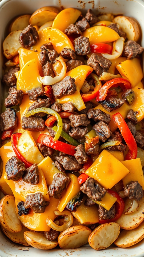 philly cheesesteak potato bake