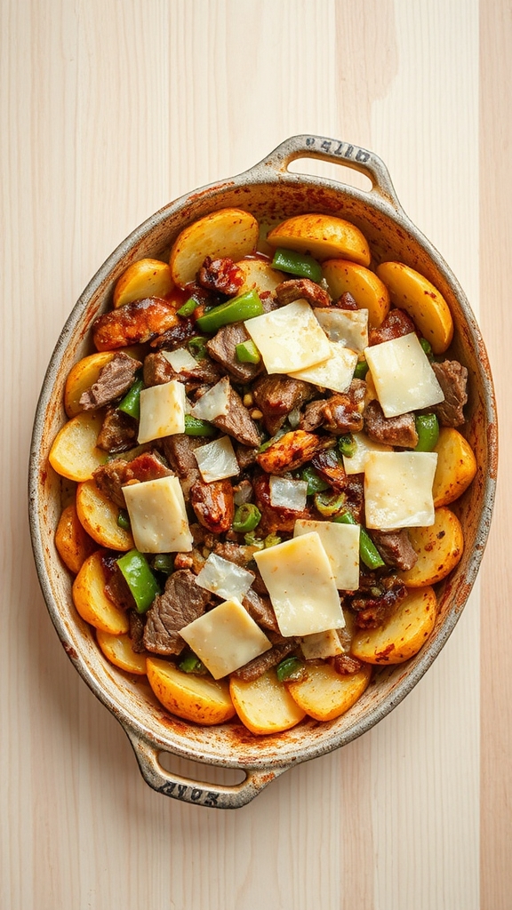 philly cheesesteak potato bake