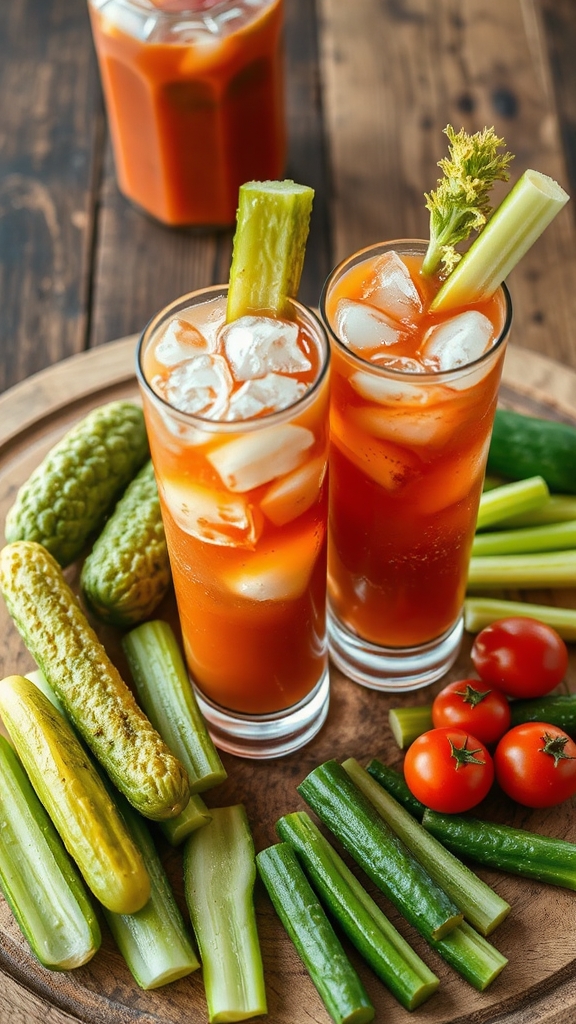 pickle infused bloody mary board