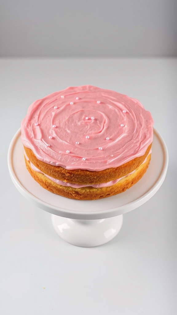 pink frosted rat cake