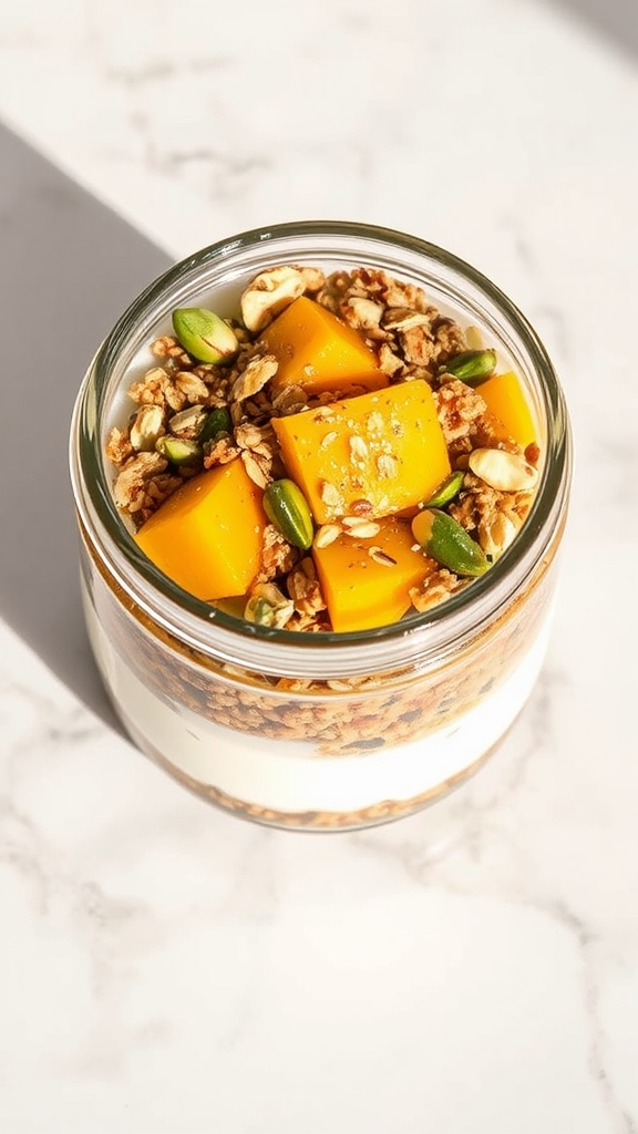 pistachio rosewater granola parfait