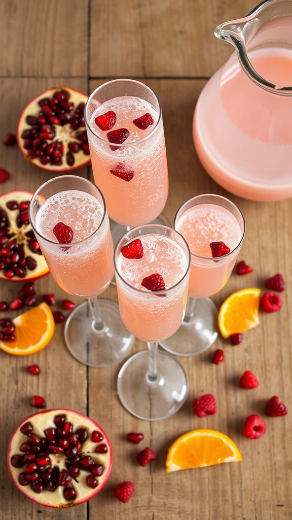 pomegranate mimosa cocktail bar