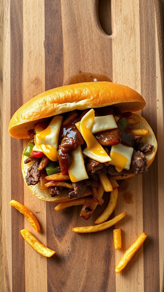 poutine stuffed philly mashup