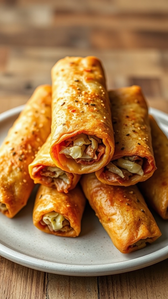 prepare pastrami spiced egg rolls