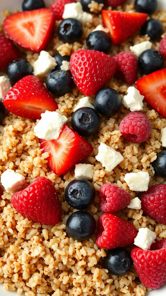 prepare triple berry quinoa