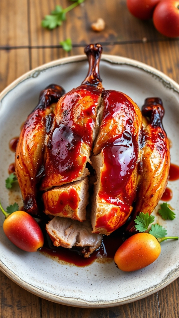 prickly pear glazed game birds