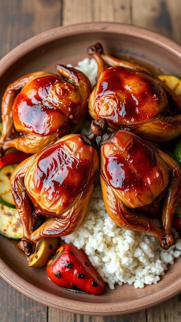 prickly pear glazed quail