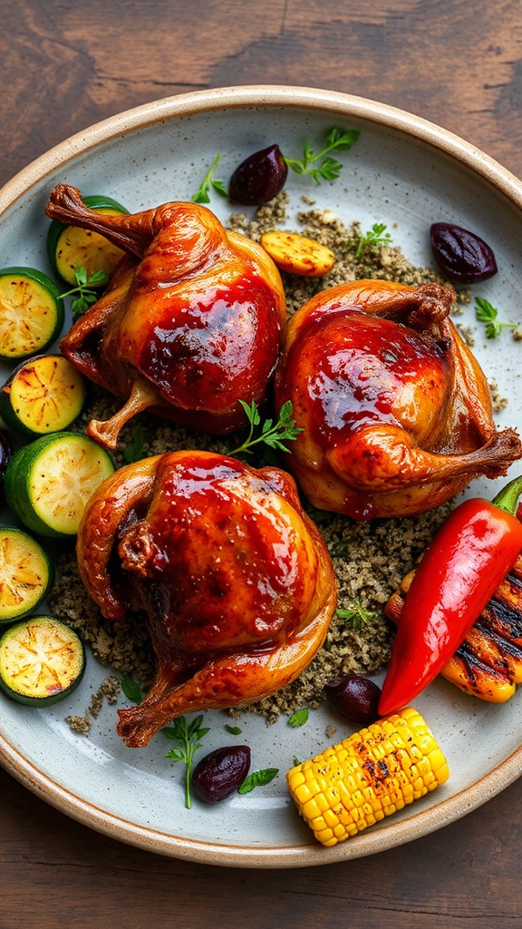 prickly pear glazed quail
