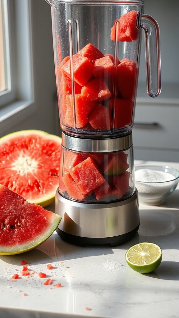 puree watermelon for freezing