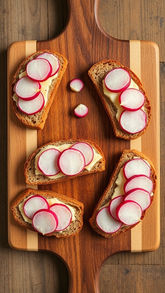 radish and butter tartines