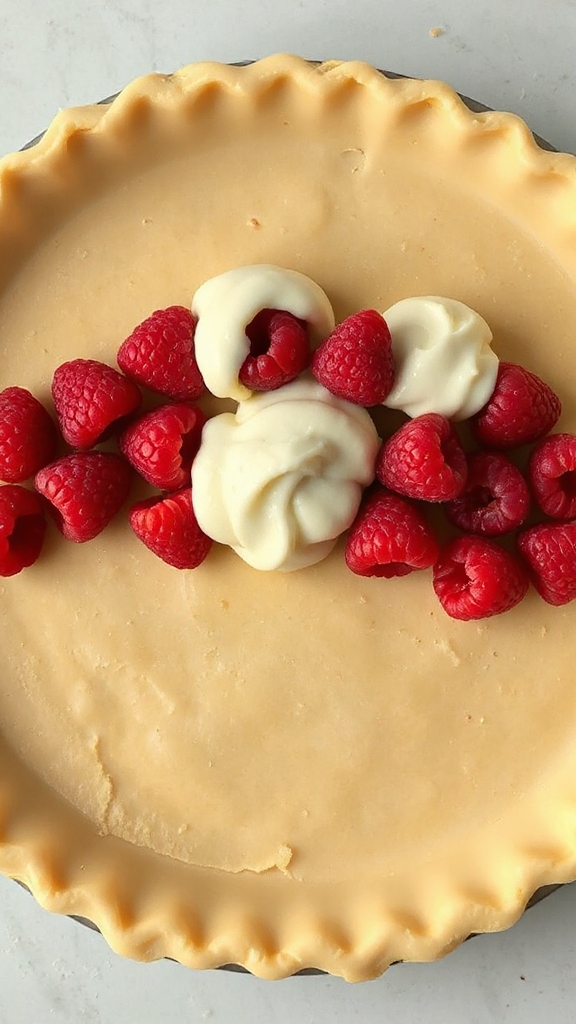 raspberries in creamy layers