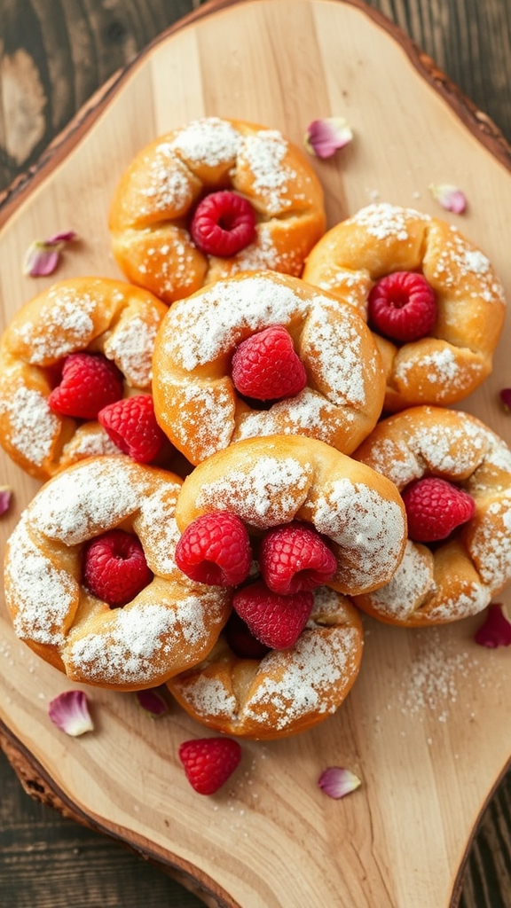 raspberry and rose cronuts